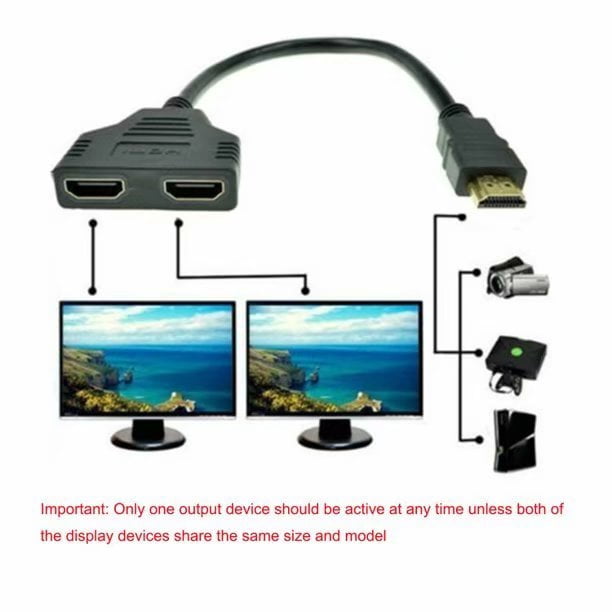 1080P HDMI 1 to 2 Splitter Cable Male to Female M/F1 in 2 Out Adapter Converter